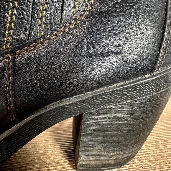 boc Chelsea Heeled Ankle Boots Womens 7 Chunky Leather Lugged Minimalist Comfy - Picture 7 of 9
